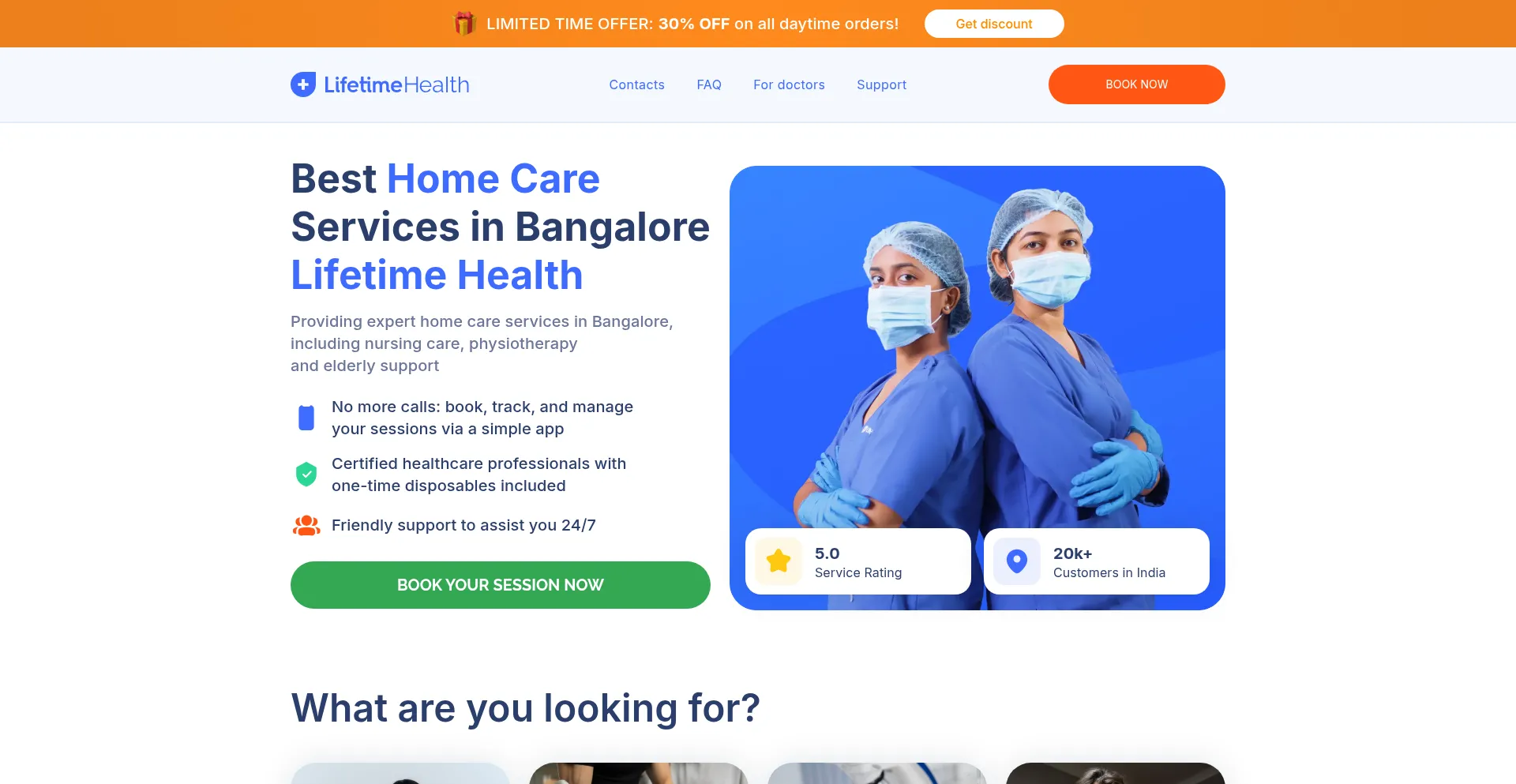 Website screenshot of Lifetimehealth.in