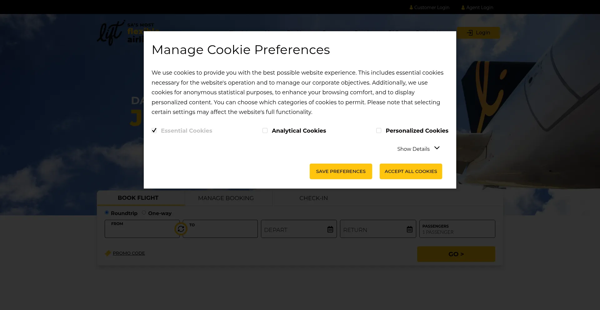 Website screenshot of Lift.co.za