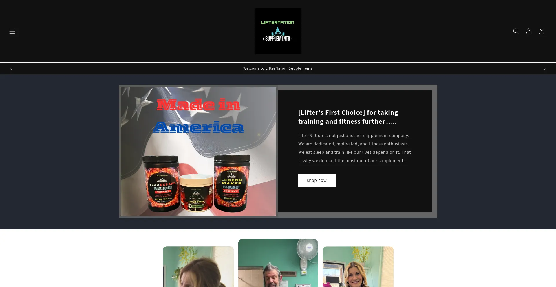 Website screenshot of Lifternation.com
