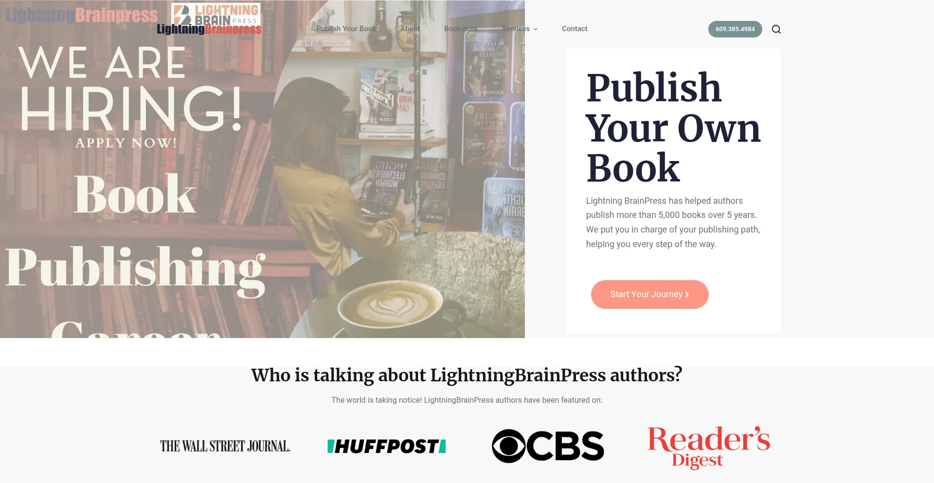 Website screenshot of Lightningbrainpress.com