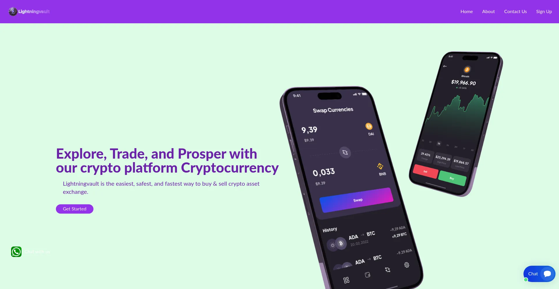 Website screenshot of Lightningvault.pro
