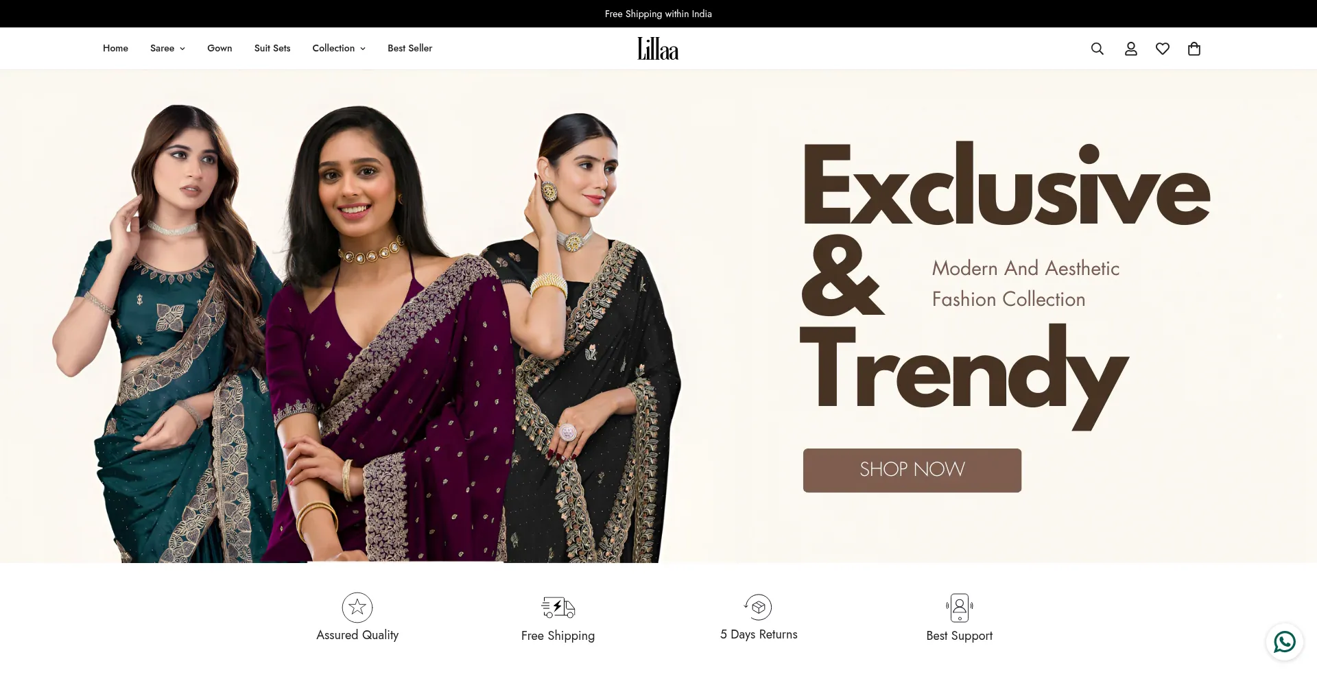 Website screenshot of Lillaa.com