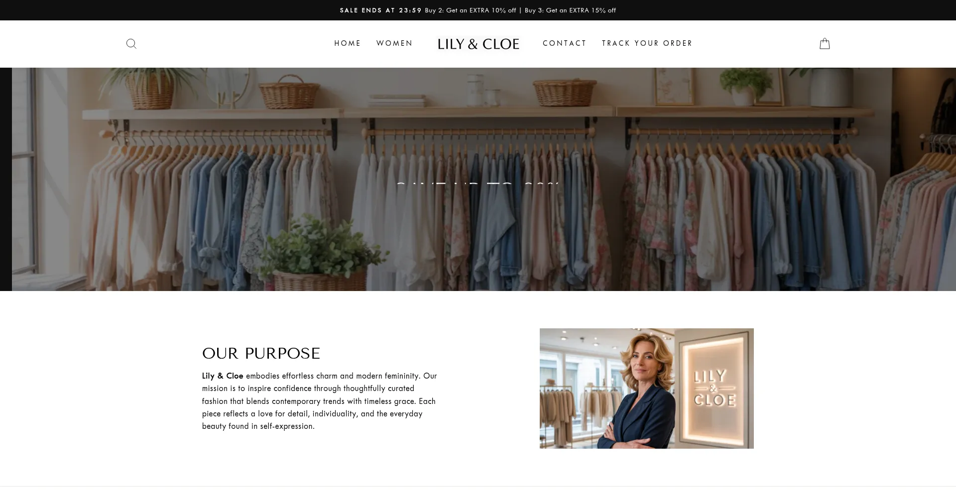 Website screenshot of Lilyandcloe.com