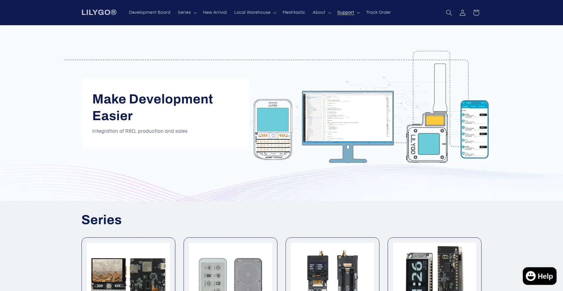 Website screenshot of Lilygo.cc