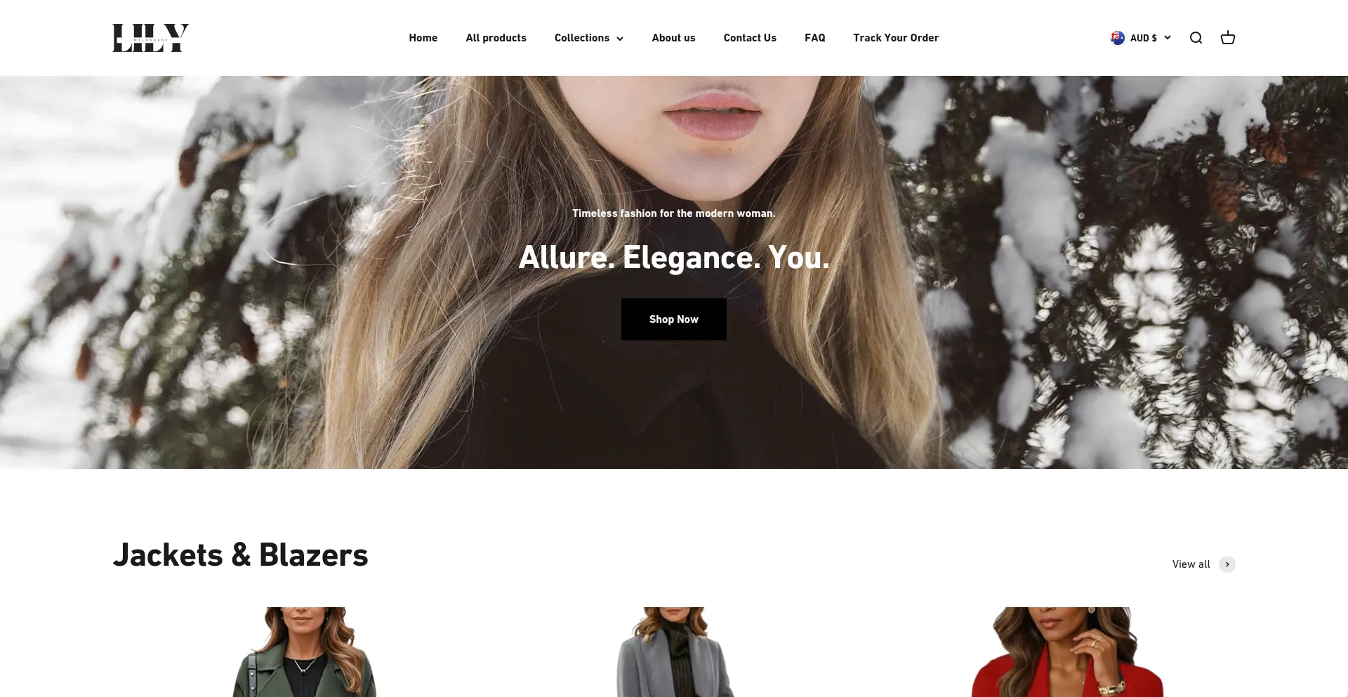 Website screenshot of Lilymelbourne.com