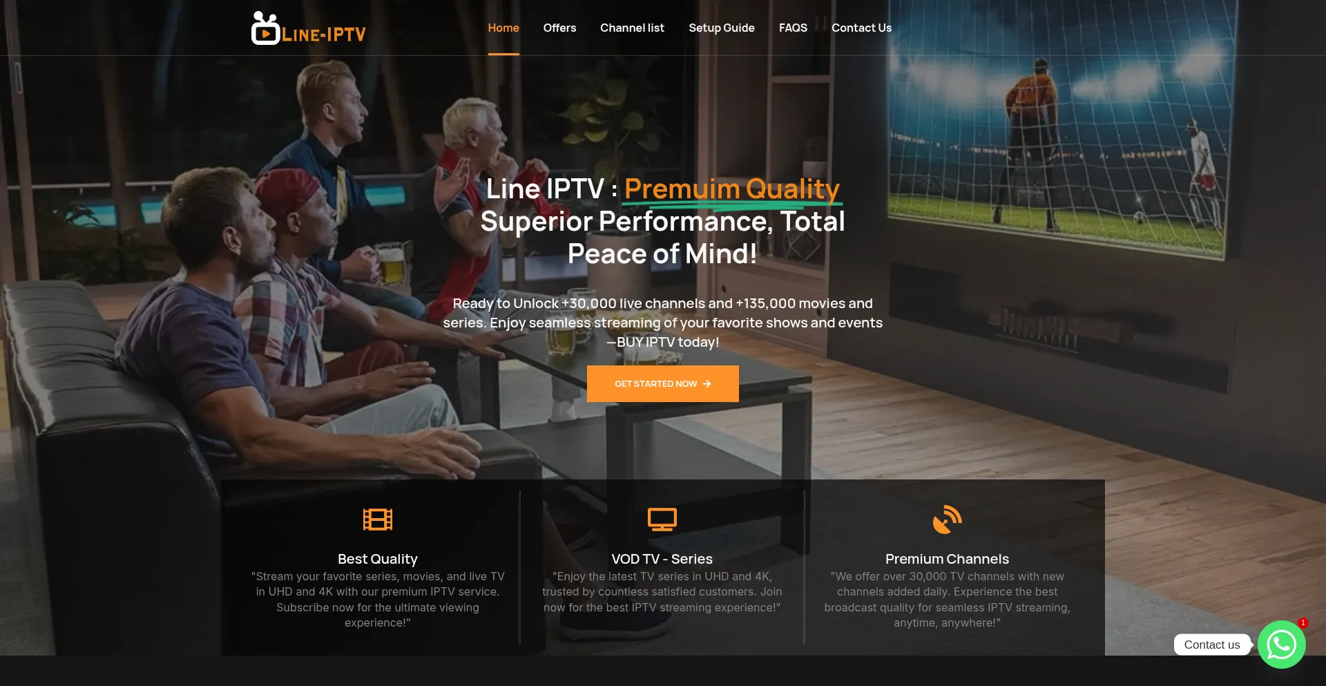 Website screenshot of Line-iptv.com