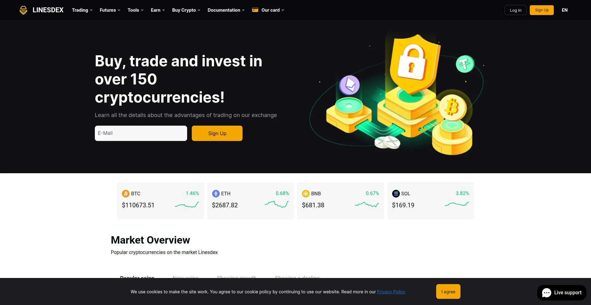 Website screenshot of Linesdex.com