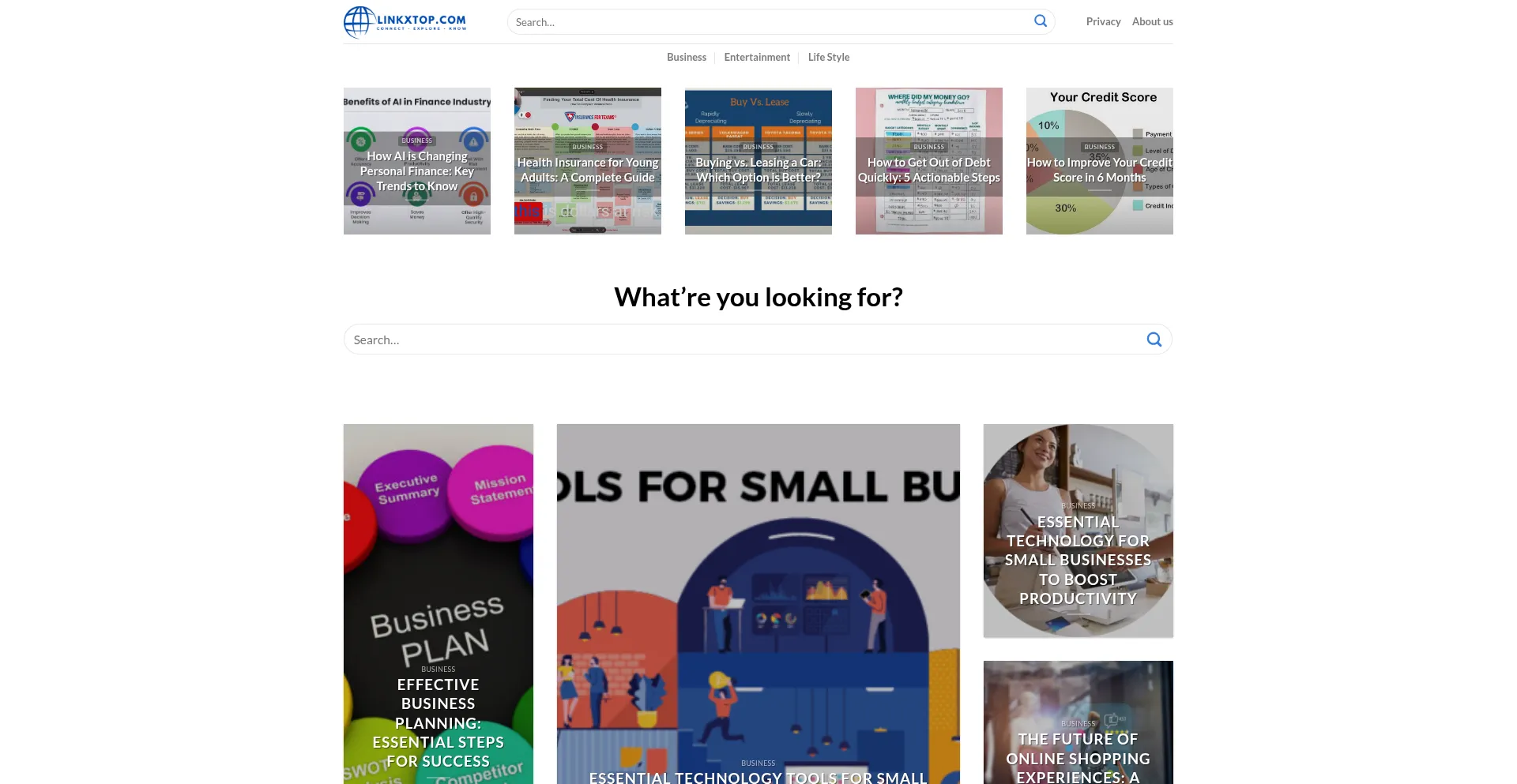 Website screenshot of Linkxtop.com