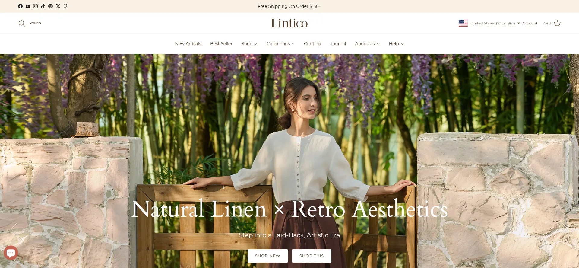 Website screenshot of Linticoshop.com