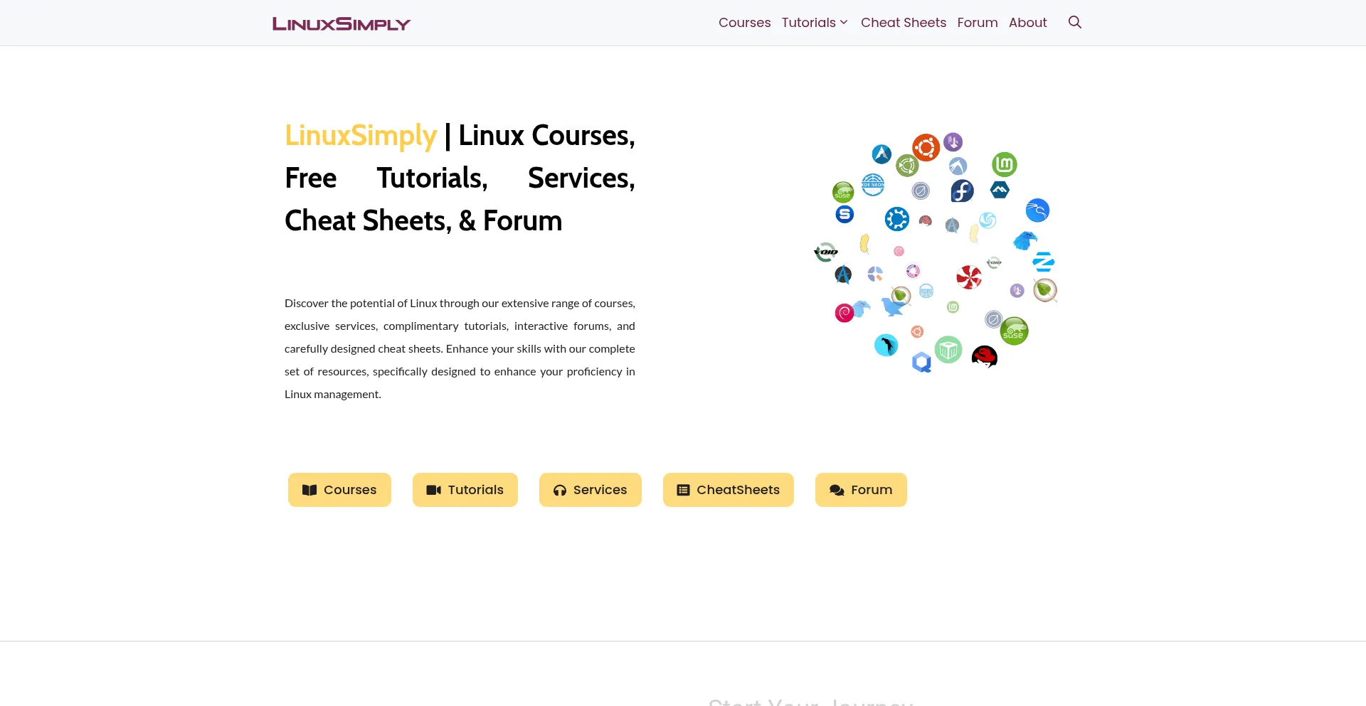 Website screenshot of Linuxsimply.com