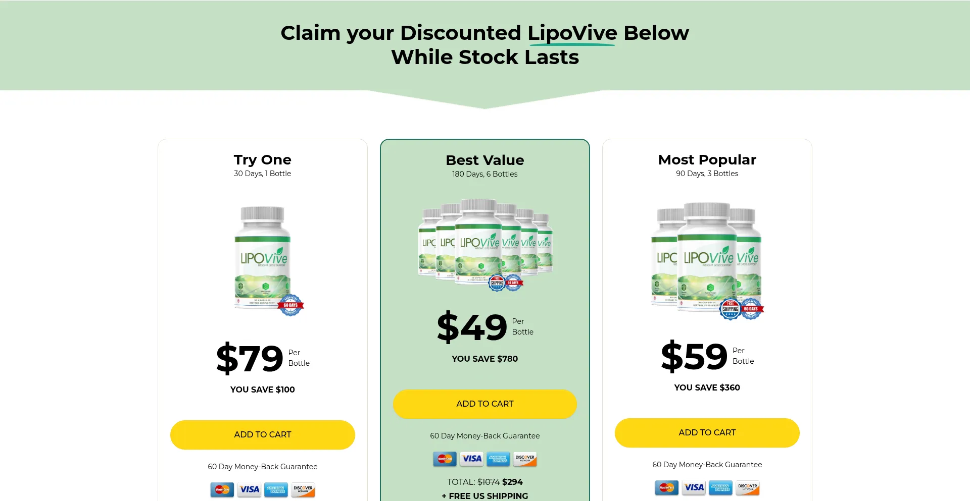 Website screenshot of Lipovive.com