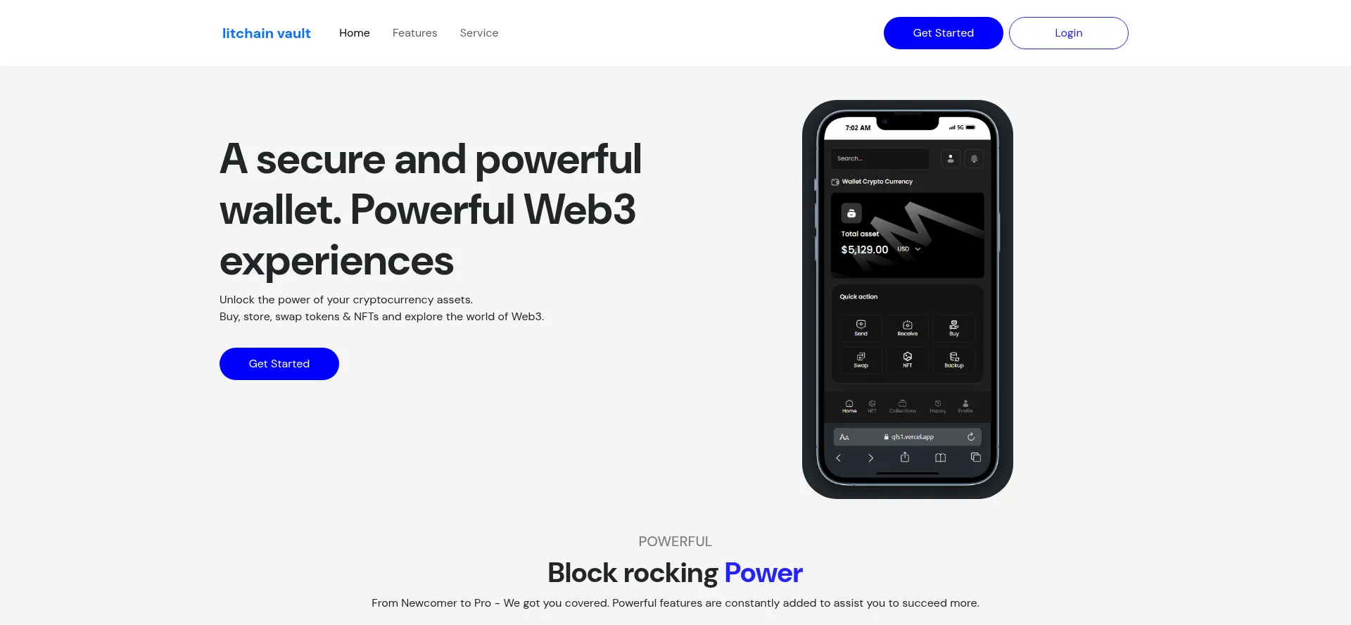 Website screenshot of Litchain-vault.com