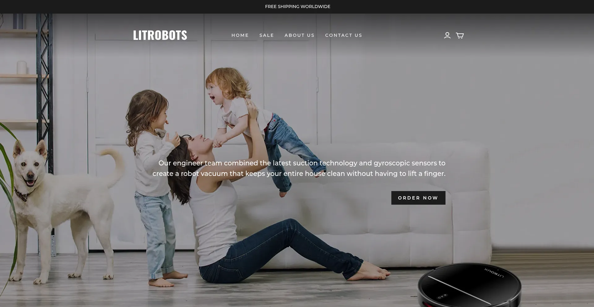 Website screenshot of Litrobots.co.uk