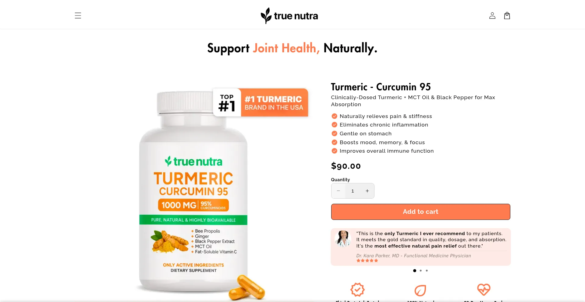 Website screenshot of Livetruenutra.com