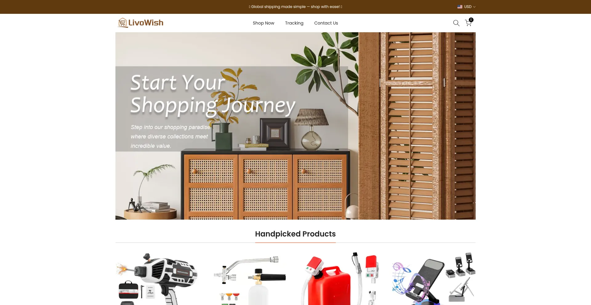 Website screenshot of Livowish.com