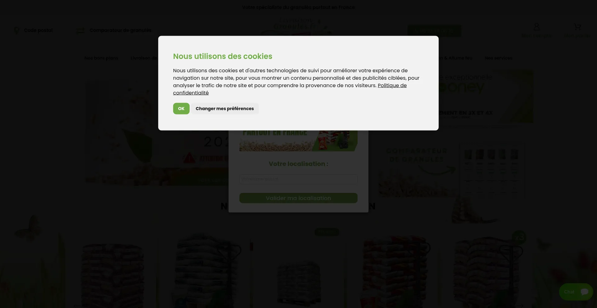 Website screenshot of Livraison-granules.fr