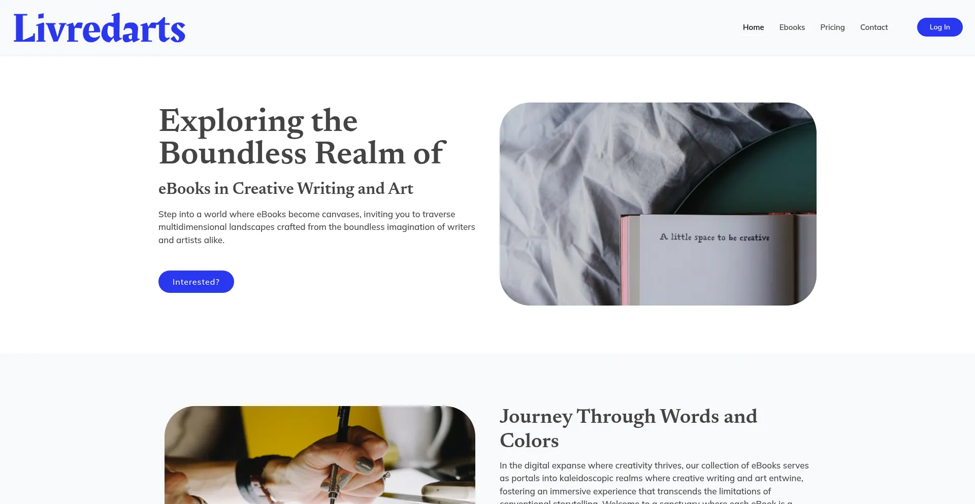 Website screenshot of Livredarts.com