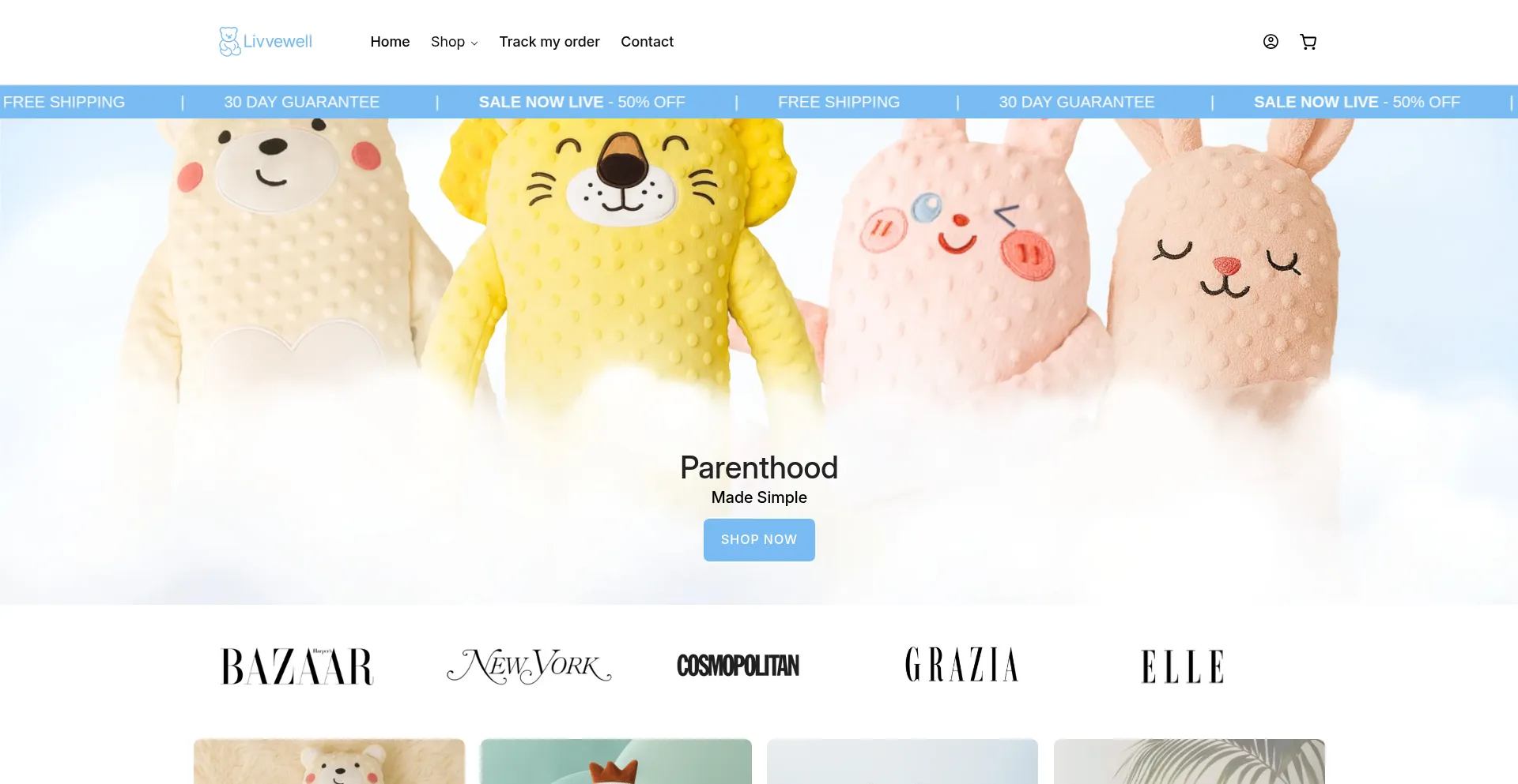 Website screenshot of Livvewell.com