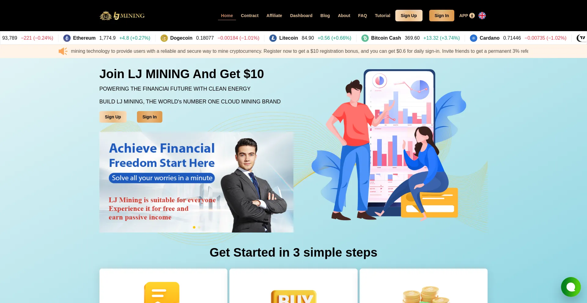 Website screenshot of Ljjxmining.com
