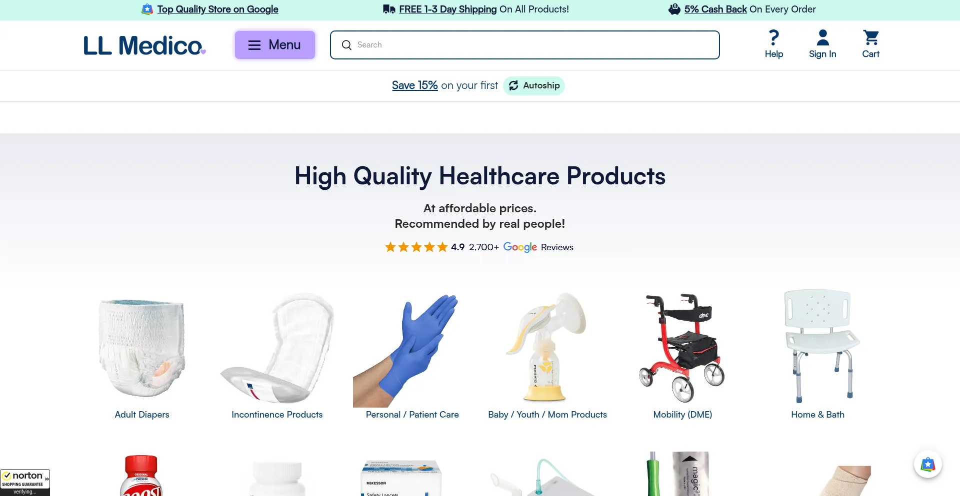 Website screenshot of Llmedico.com