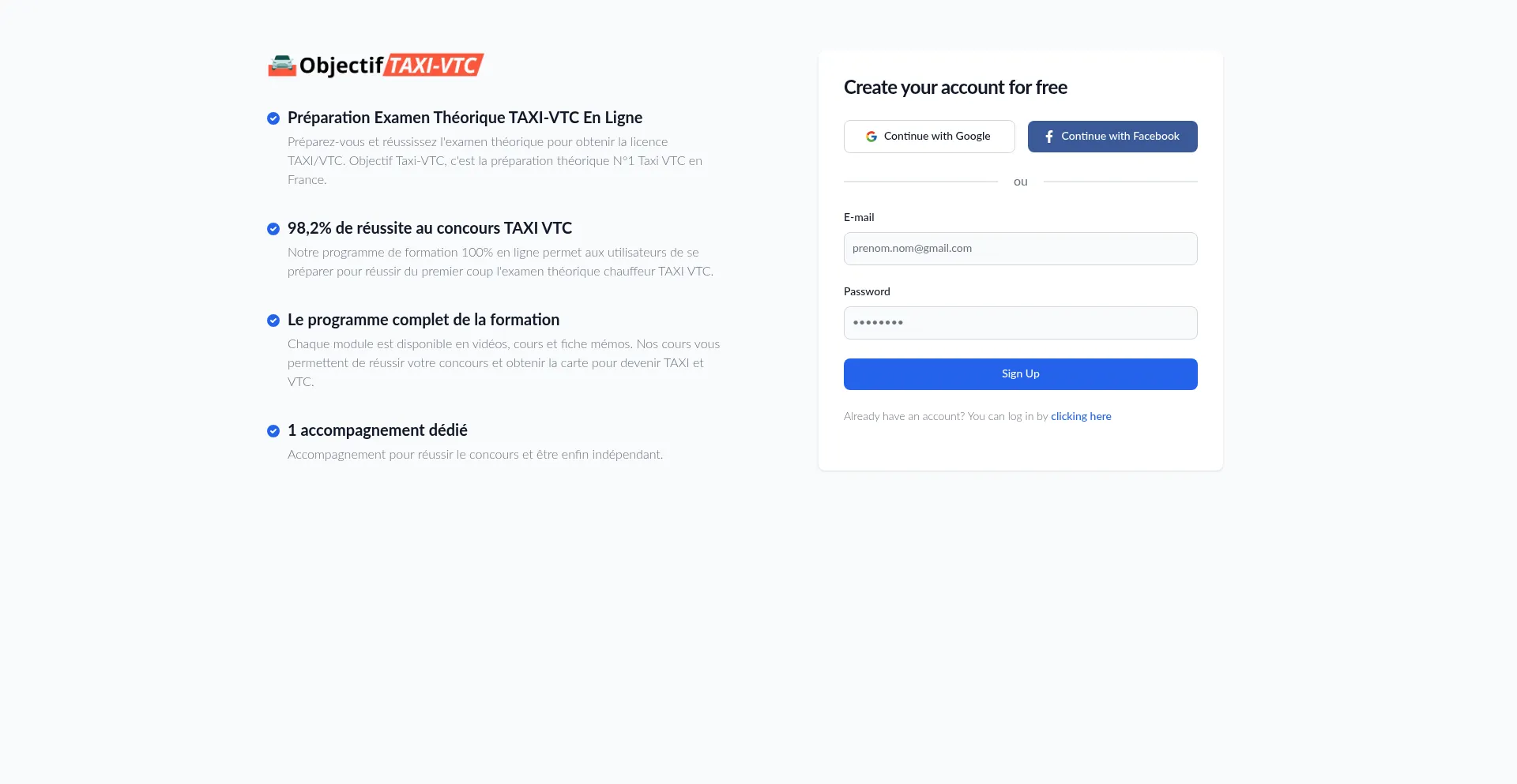 Lms.objectiftaxivtc.fr Screenshot