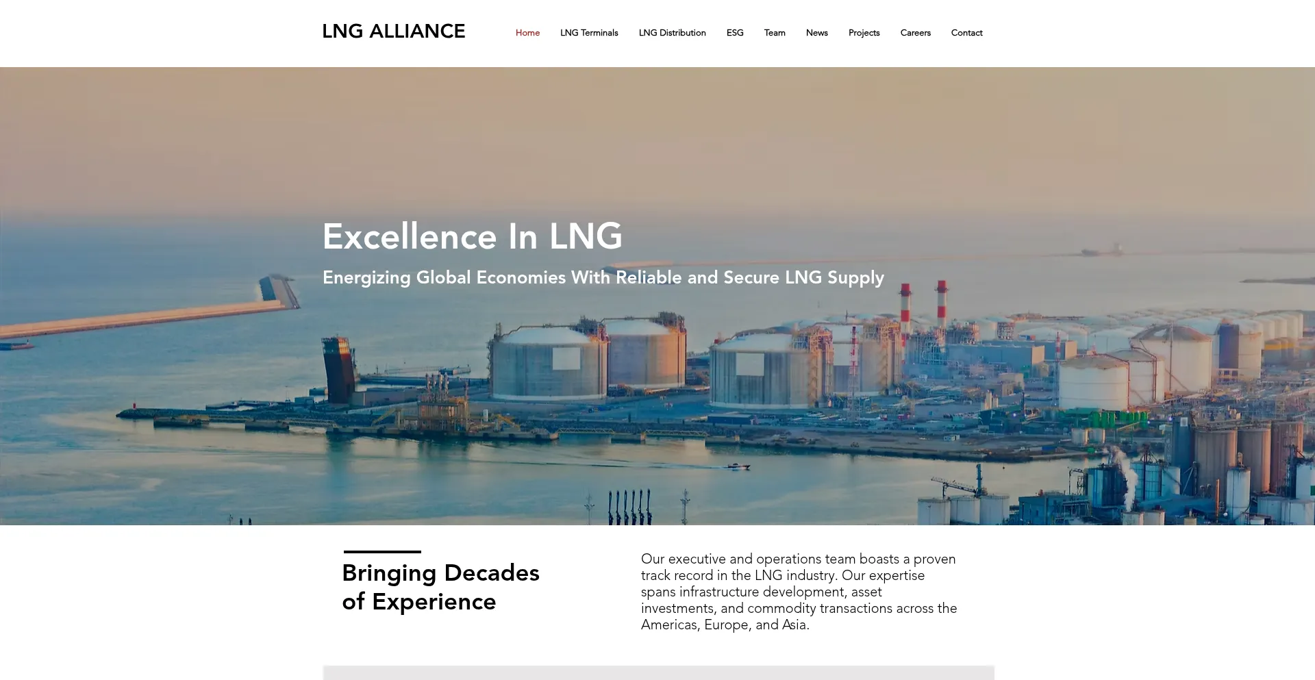 Website screenshot of Lngalliance.com