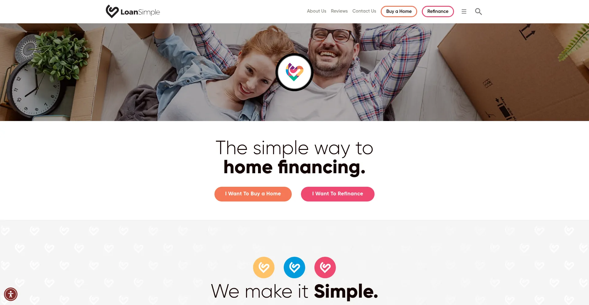 Website screenshot of Loansimple.com