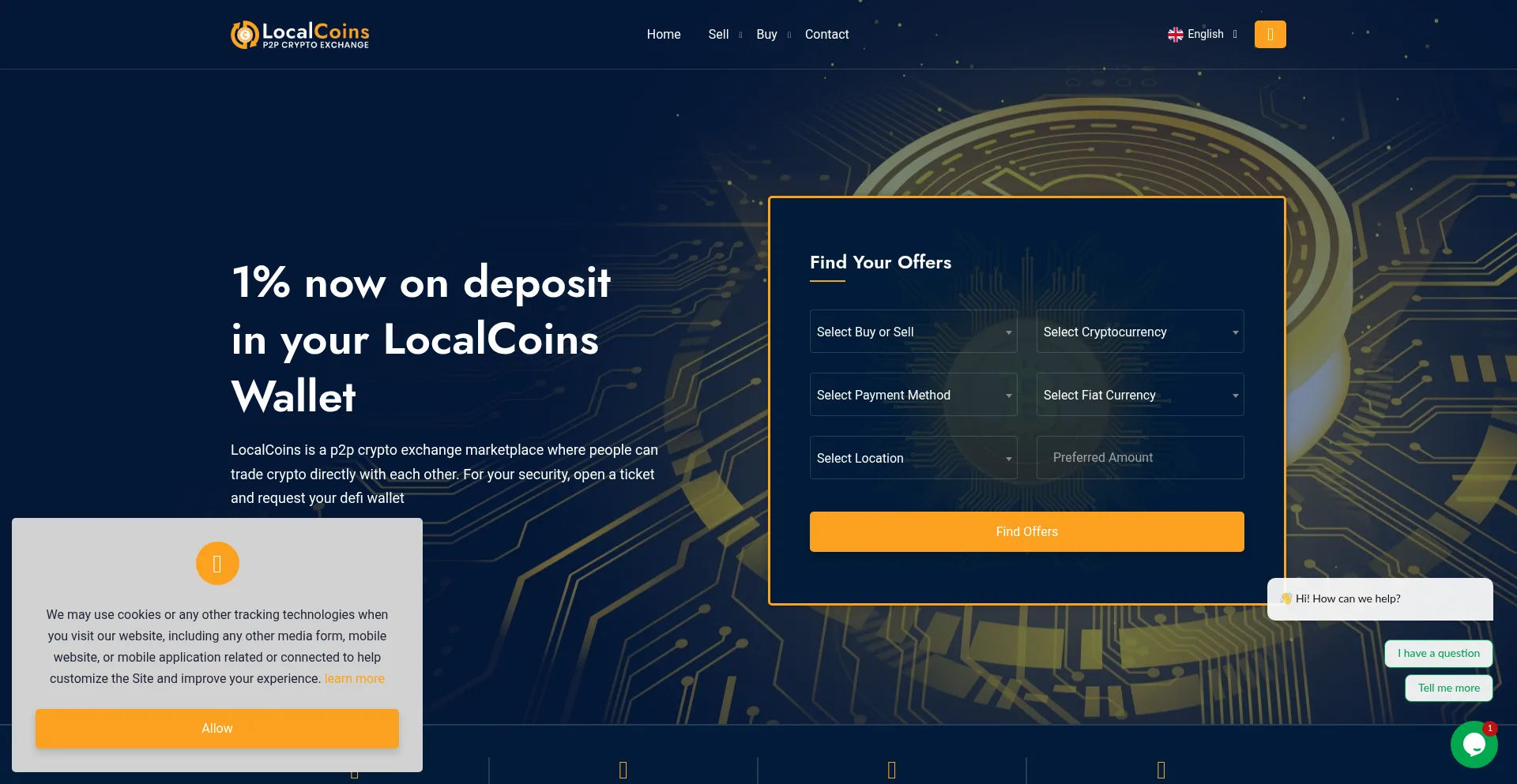 Website screenshot of Local-coins.com