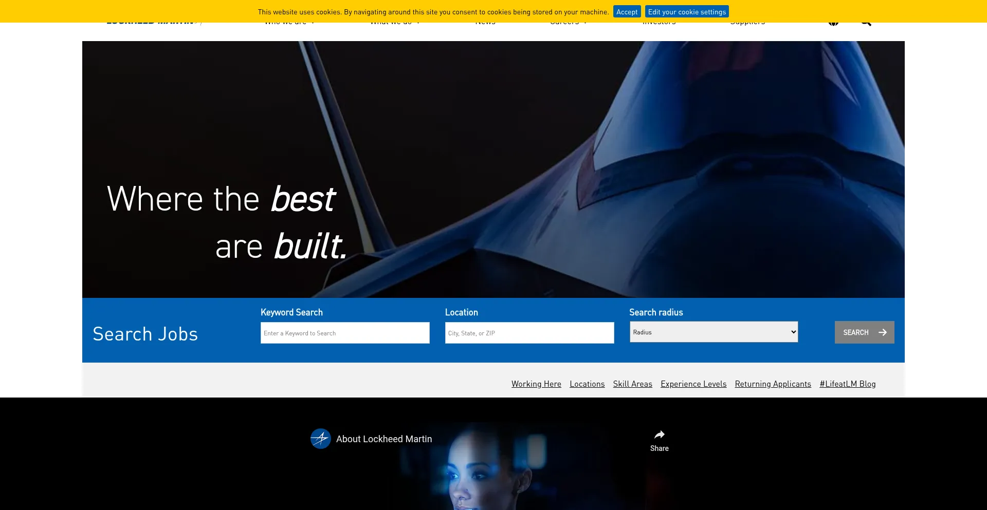 Website screenshot of Lockheedmartinjobs.com