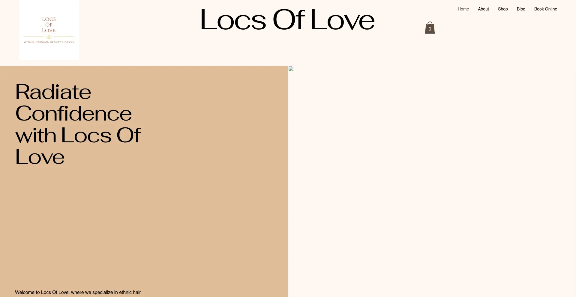 Website screenshot of Locsoflovesa.com