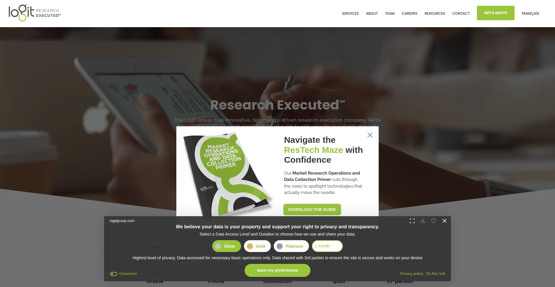 Website screenshot of Logitgroup.com