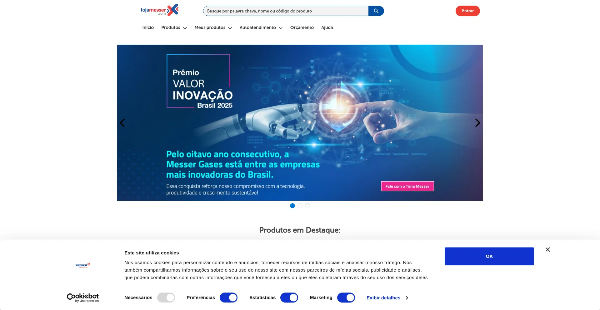 Website screenshot of Lojamesser.com