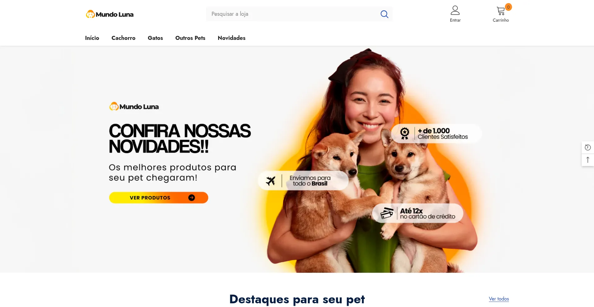 Website screenshot of Lojamundoluna.com.br