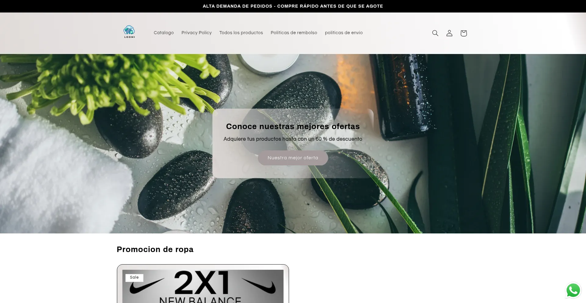Website screenshot of Lommi.store