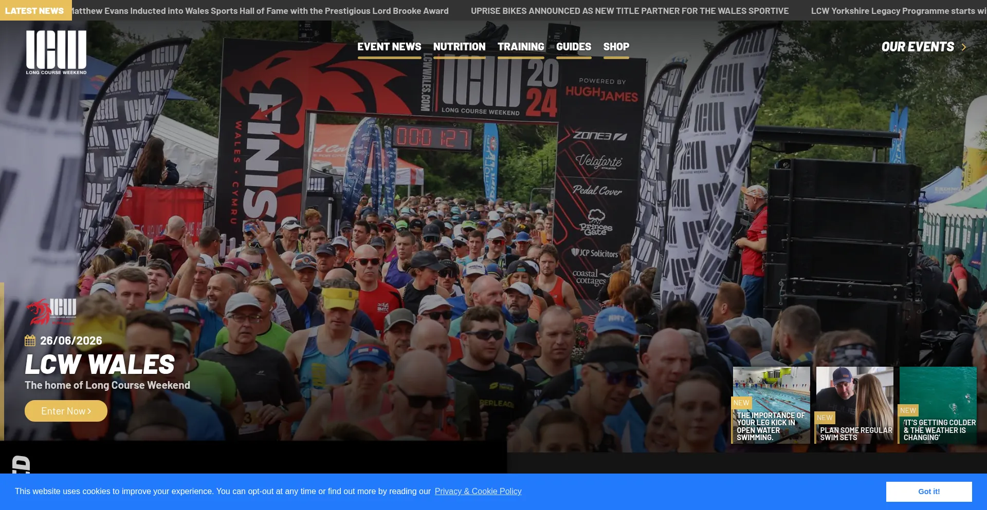 Website screenshot of Longcourseweekend.com