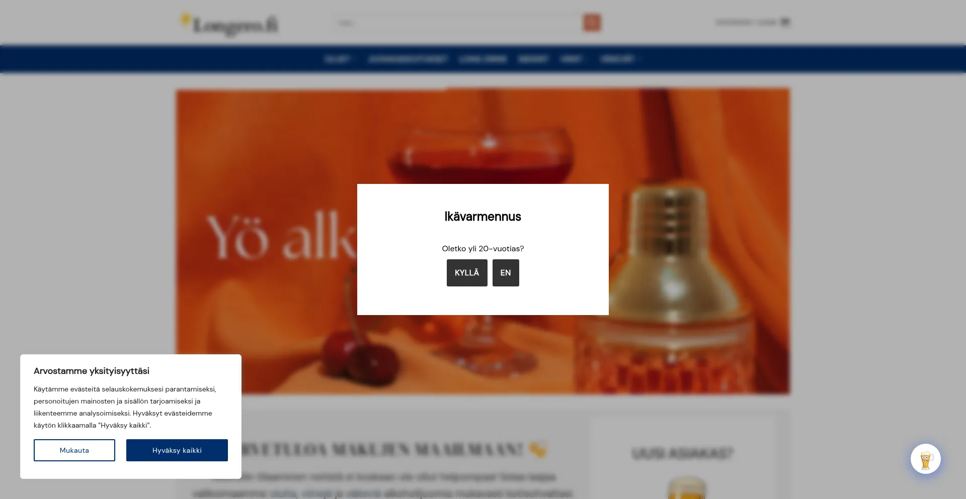 Website screenshot of Longero.fi