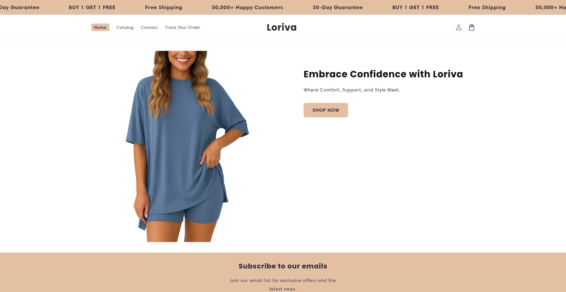 Website screenshot of Lorivaofficial.com