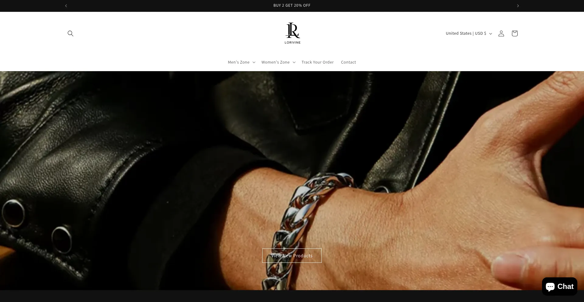 Website screenshot of Lorivine.com