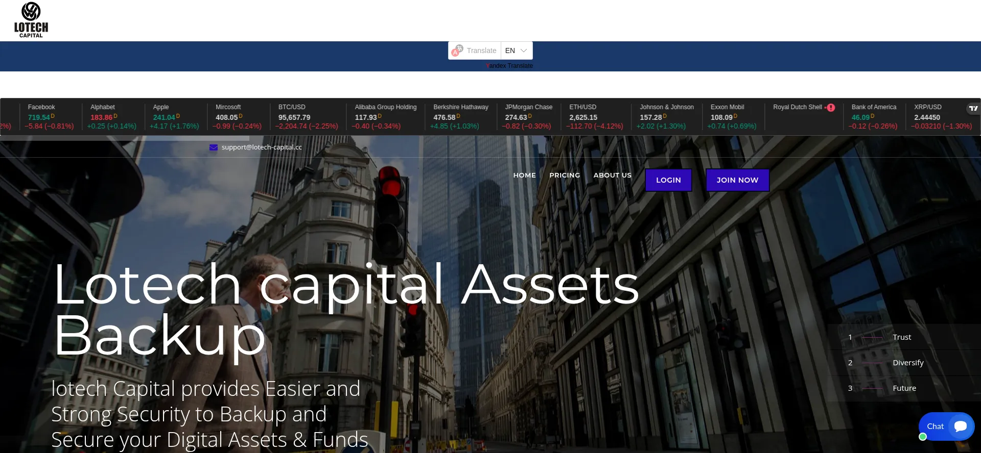 Website screenshot of Lotech-capital.cc
