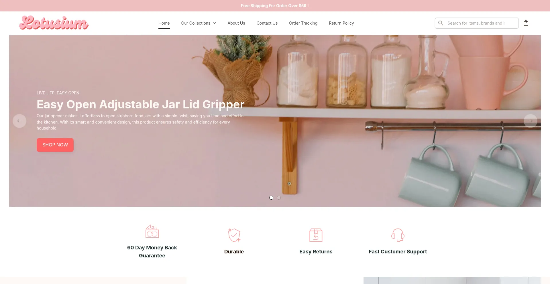 Website screenshot of Lotusium.com