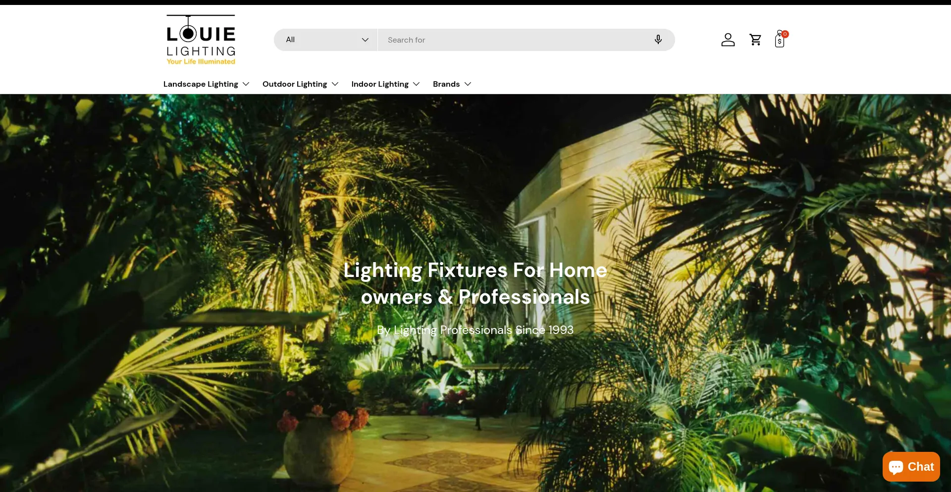 Website screenshot of Louielighting.com