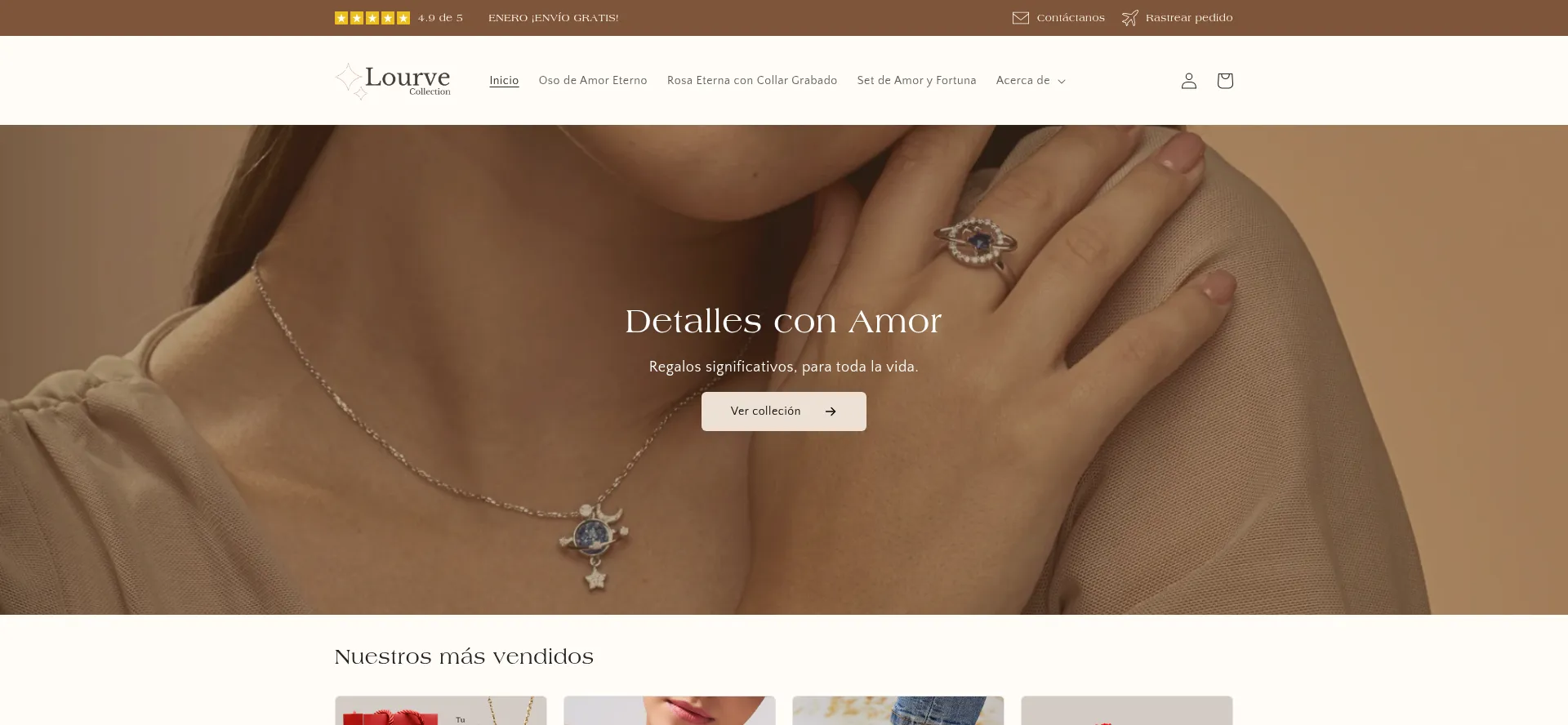 Website screenshot of Lourvecollection.com