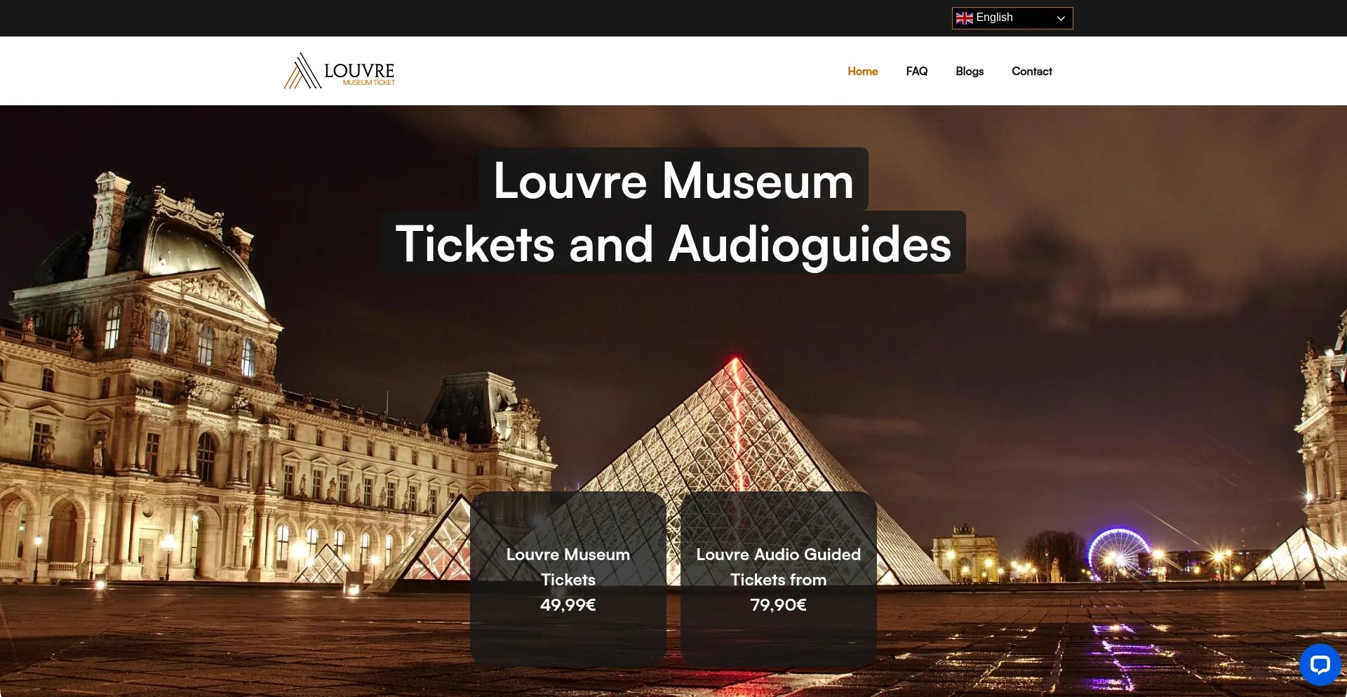 Website screenshot of Louvremuseumticket.com