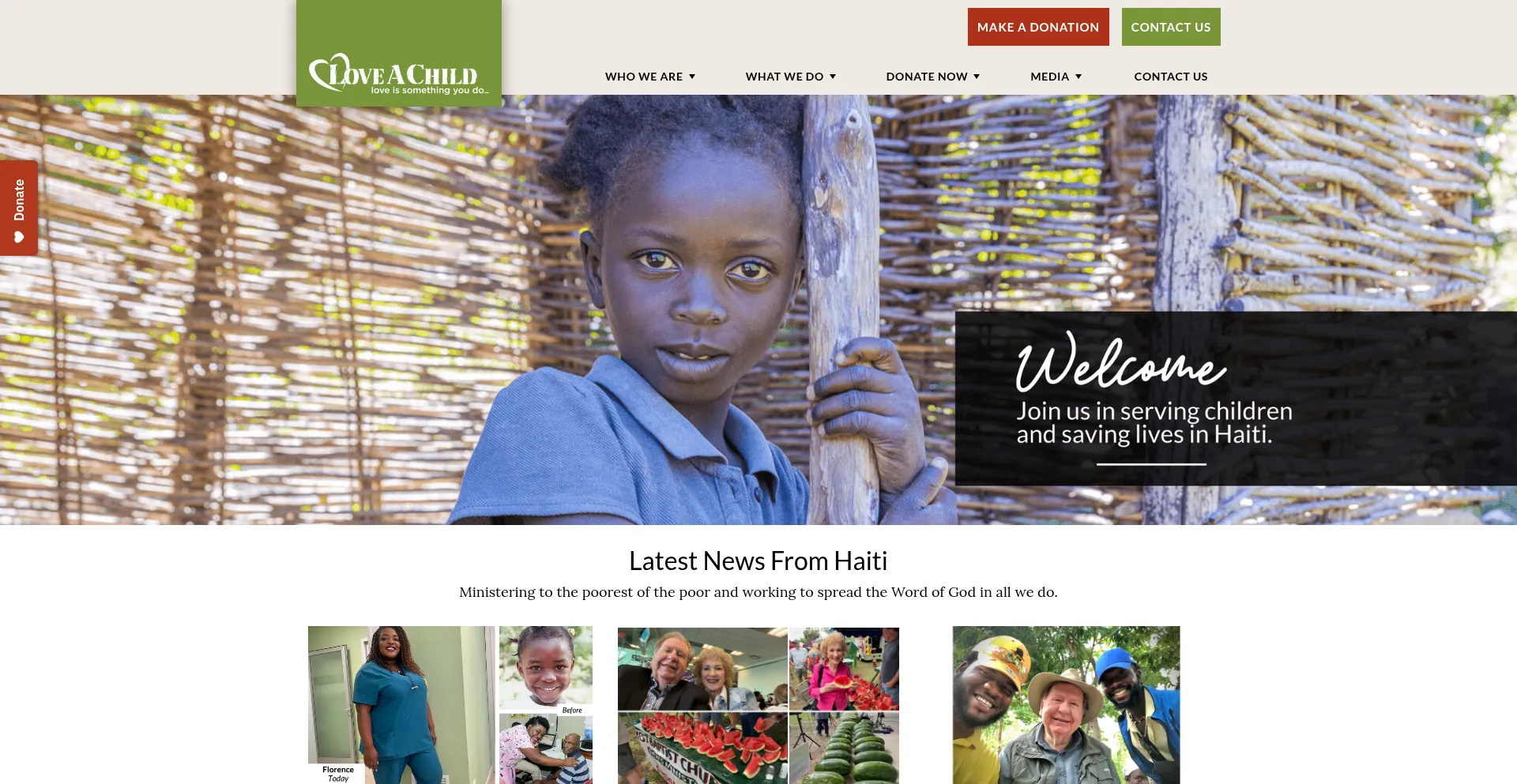 Website screenshot of Loveachild.com