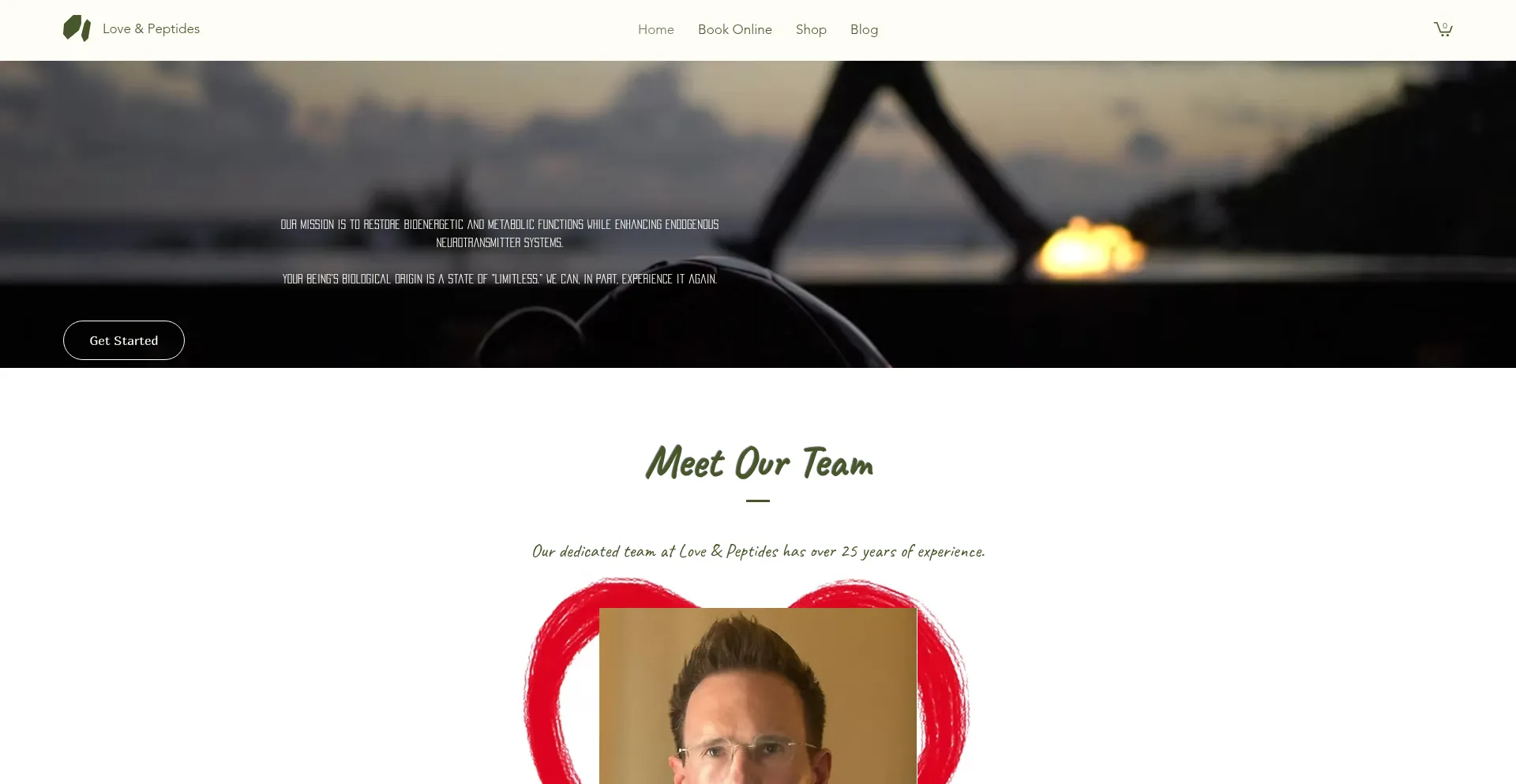 Loveandpeptides.com Screenshot