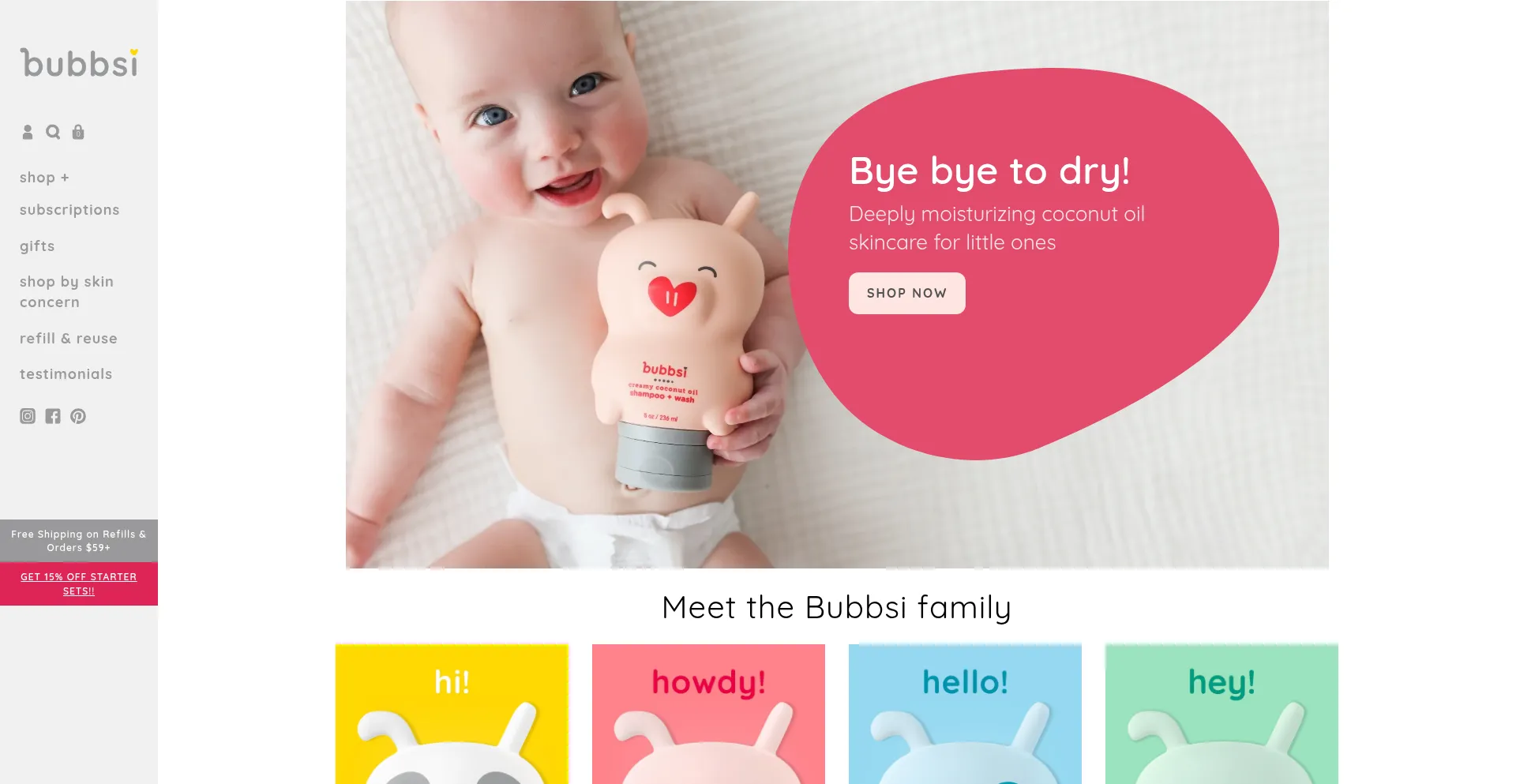 Website screenshot of Lovebubbsi.com