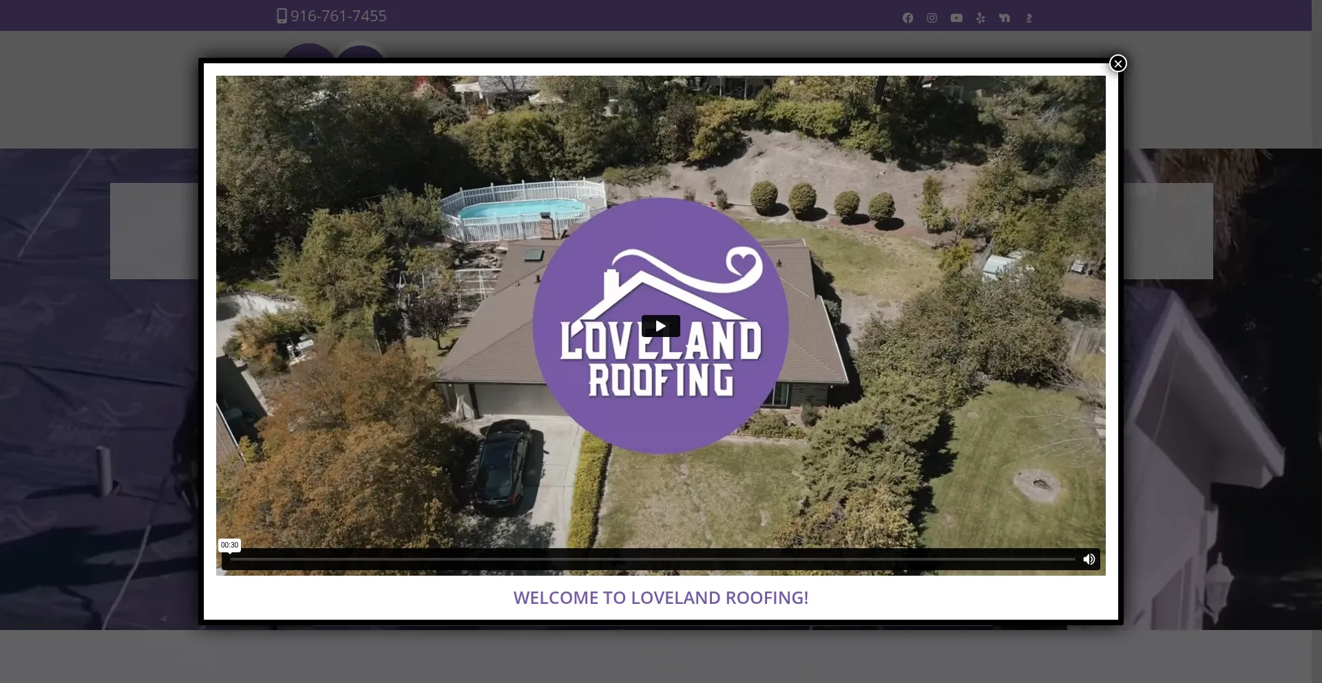 Website screenshot of Lovelandroofing.org