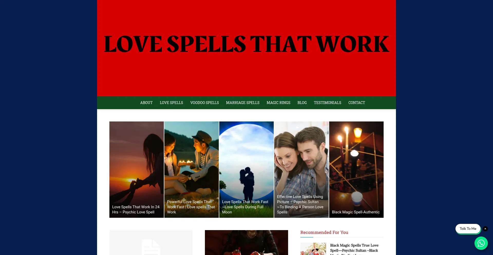 Lovespellsthatwork.ca Screenshot