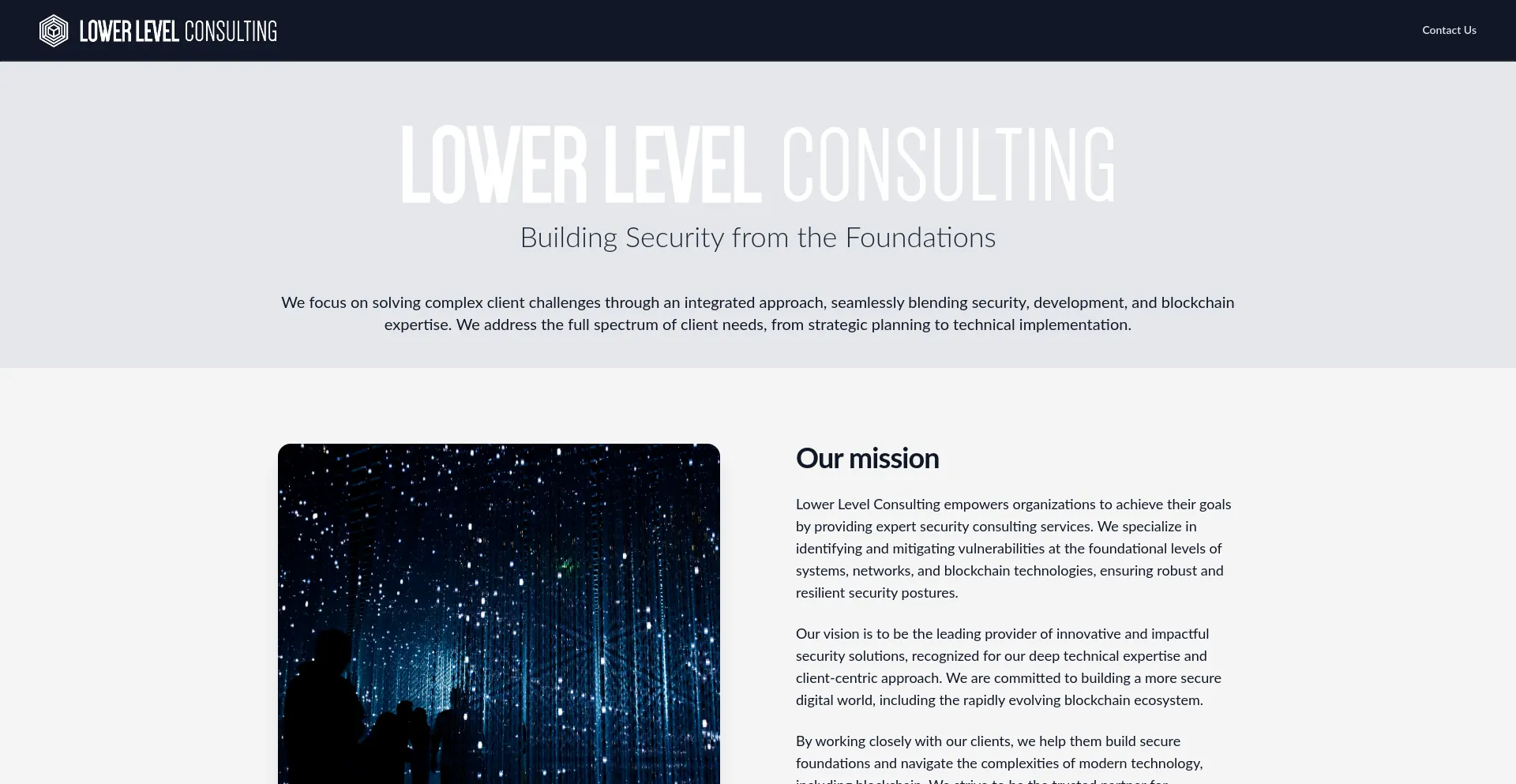 Website screenshot of Lowerlevel.xyz