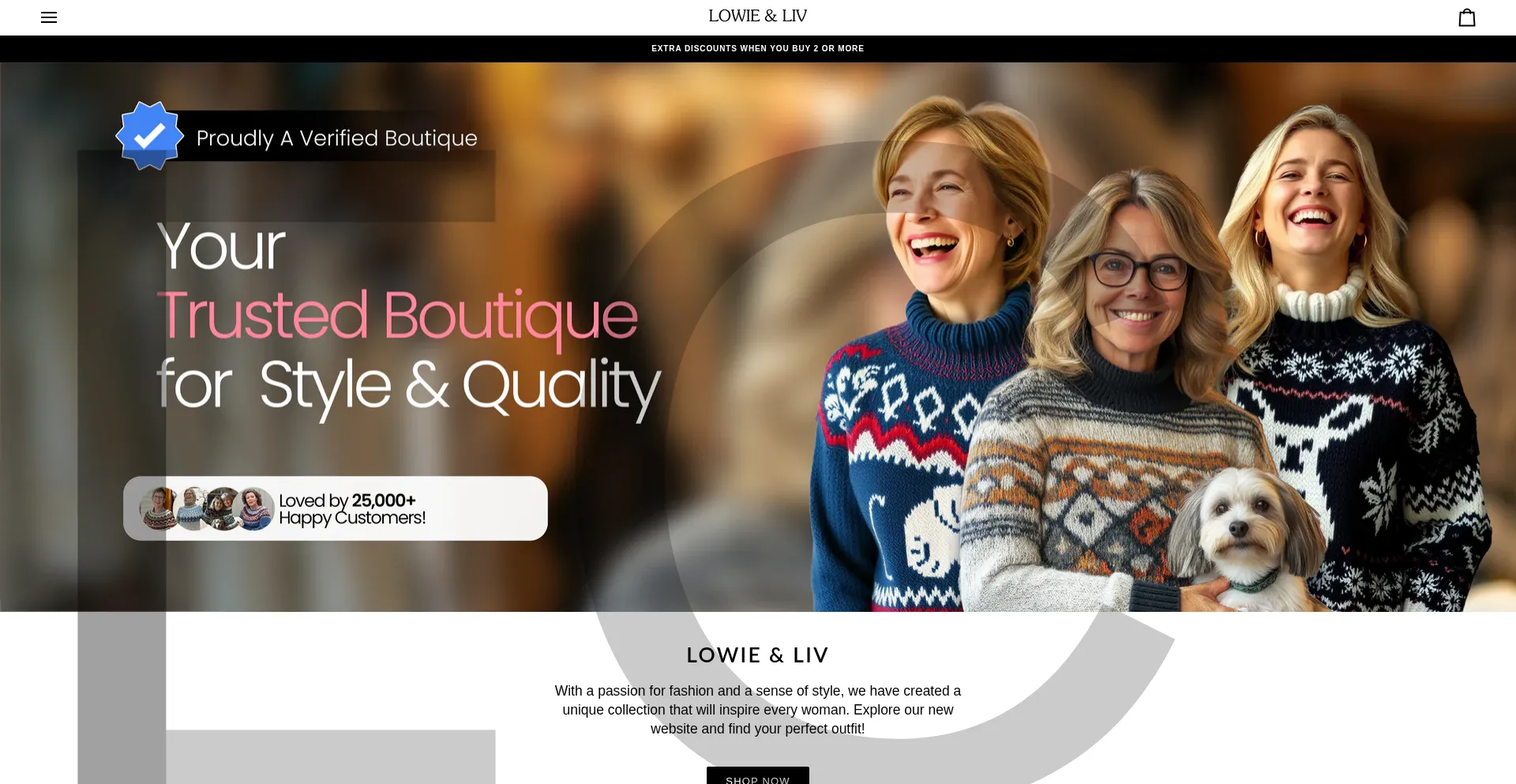 Website screenshot of Lowieandliv.com